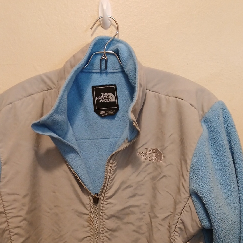 The North Face Light Gray and Blue Jacket